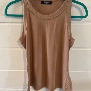 🤎 Ribbed Tan Tank Top – ChicMe Brand, Soft Stretchy Knit, Sleeveless Basic 🤎